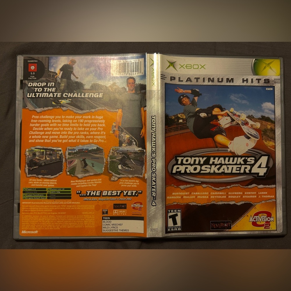XBOX Tony Hawk’s Pro Skater 4
